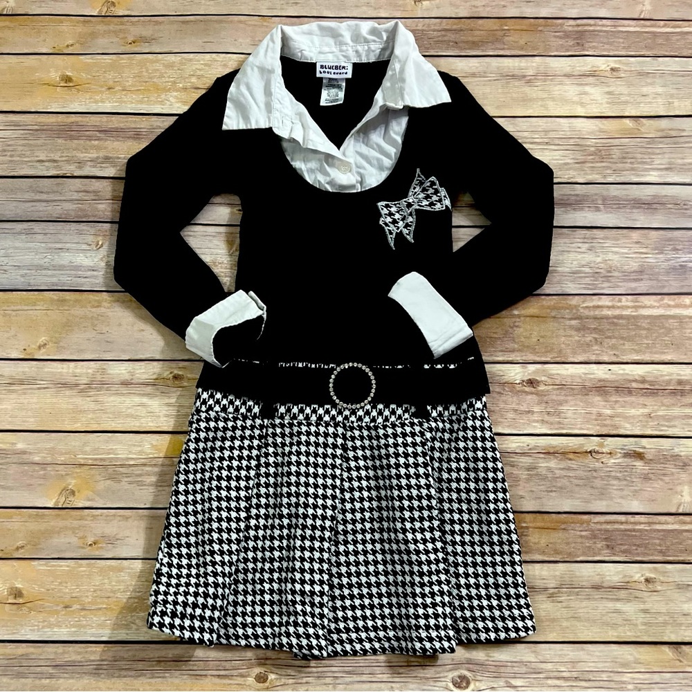 Blueberi Boulevard Houndstooth Dress